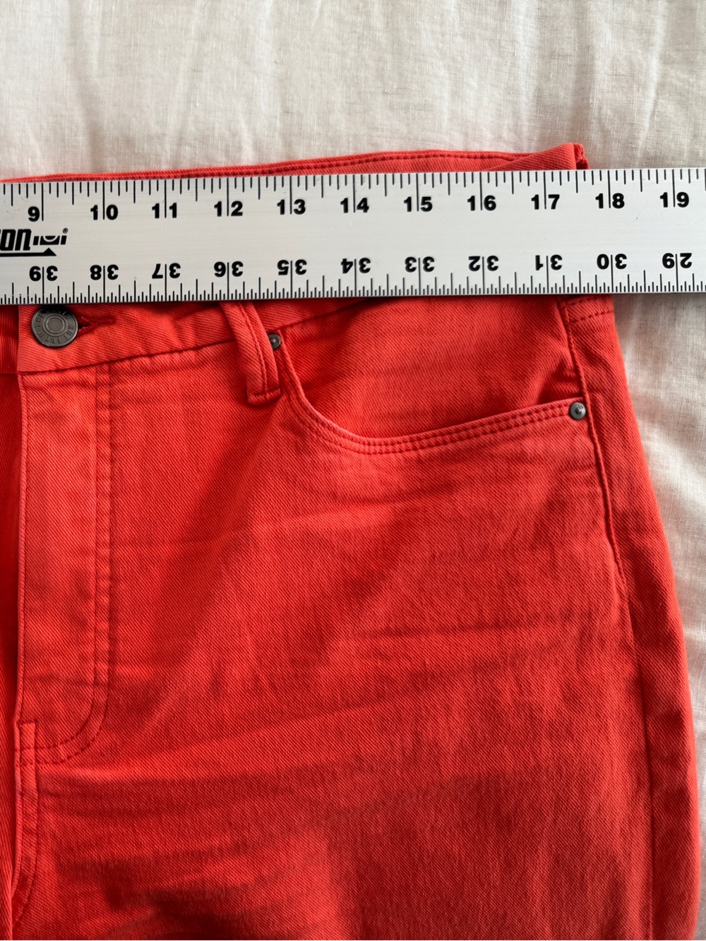 KUT from the Kloth Meg High Rise Wide Leg Jeans Orange Size 12 - Picture 5 of 8